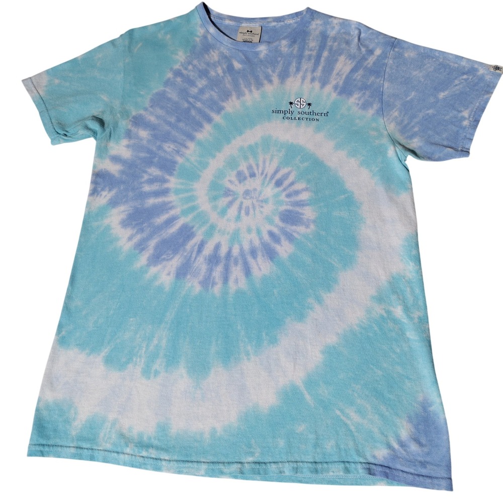 Simply Southern Blue Tie Dye Water Bottle T-Shirt Sz M Do Everything in Love